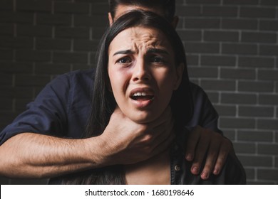 Angry Husband Trying Kill His Wife Stock Photo 1680198646 Shutterst