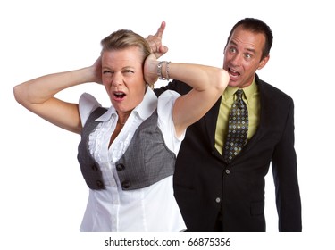 Angry Isolated Couple Fighting Arguing