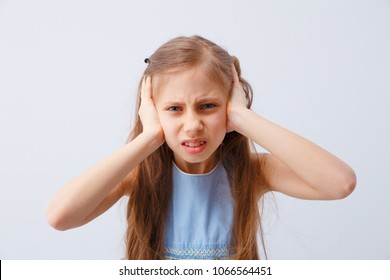 Angry Little Girl On White Background Stock Photo 1066564451 | Shutterstock