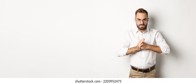 Angry Man Crack Knuckles, Want To Punch Someone, Standing Mad Against White Background