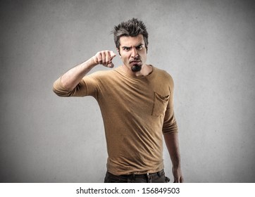 Angry Man Pointing His Finger Accusing