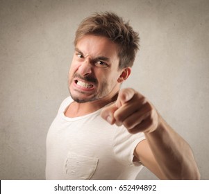 Angry Man Pointing His Finger