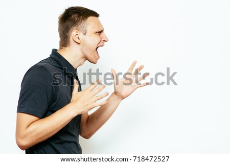Angry man screaming