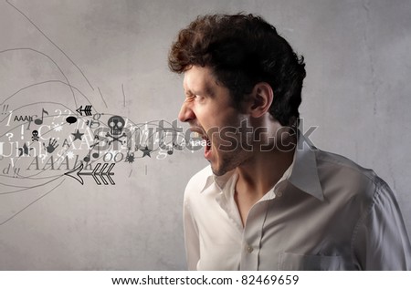 Angry man screaming
