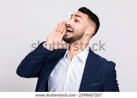 Angry man shouting out screaming in a loud voice furious sussessful guy in ellegant suit. Stock photo © 