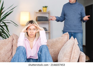 Angry middle aged couple arguing shouting blaming each other of problem, frustrated husband and annoyed wife quarreling about bad marriage relationships, unhappy family fighting at home concept - Powered by Shutterstock