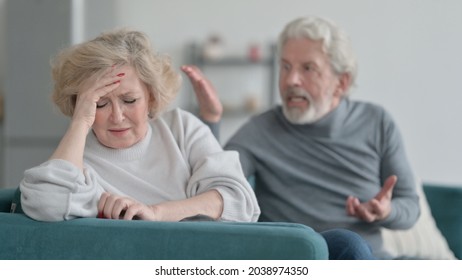 Angry Old Man Fighting With Old Woman, Couple