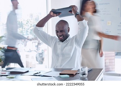 Angry, Stress And Businessman Smash Laptop At Office Desk From Anxiety, Burnout And 404 Software Glitch, Error And Manager. Frustrated Employee Destroy Computer, Anger Management And Pc Problem