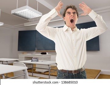 Angry Teacher In A Classroom