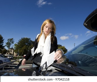 Angry Woman Getting A Parking Ticket