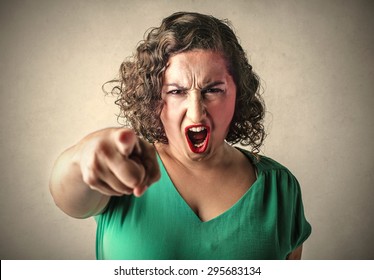 Angry Woman Judging Someone