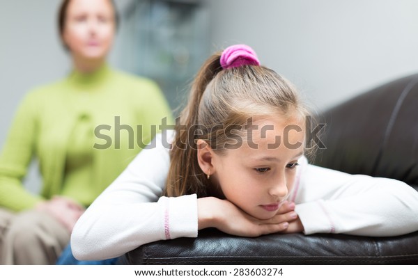 Angry Woman Scolding Little Daughter Home Stock Photo 283603274 ...