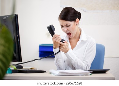 Angry Woman Shouting At Phone