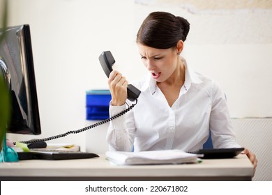 Angry Woman Shouting At Phone