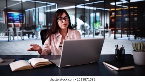 Angry Woman In Video Conference Call At Office - Powered by Shutterstock