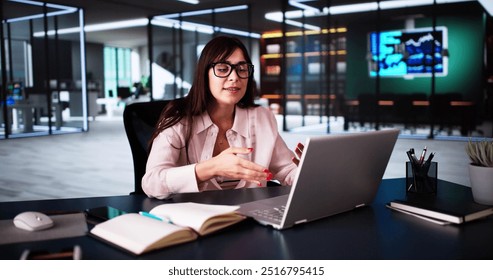 Angry Woman In Video Conference Call At Office - Powered by Shutterstock