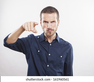 Angry Young Man Accusing You, Pointing Finger At You!