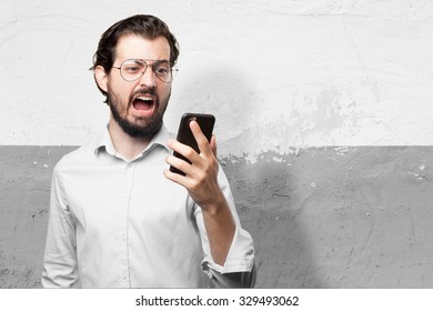 Angry Young Man With Mobile