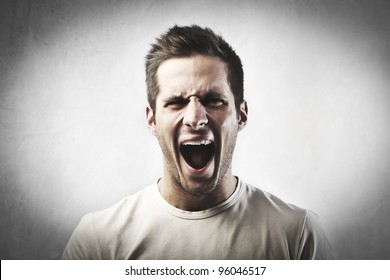 Angry Young Man Screaming