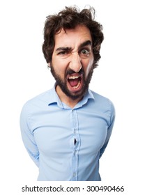 angry young man shouting - Shutterstock ID 300490466