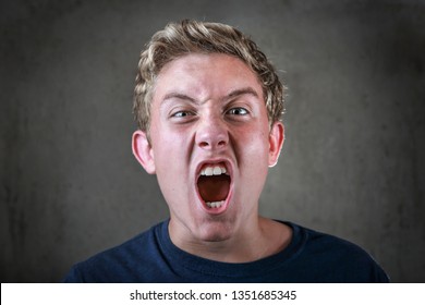 Angry Young Teenager Yelling