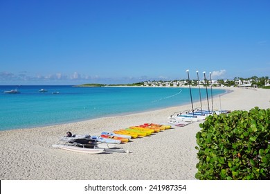 ANGUILLA --NOVEMBER 2014-- Maundays Bay, With Its White Sand And Turquoise Water Overlooking St. Martin, Is One Of The Most Beautiful Beaches On The Caribbean Island Of Anguilla. 