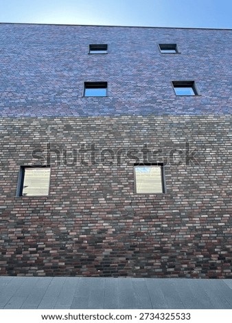Angular brick facade on a building