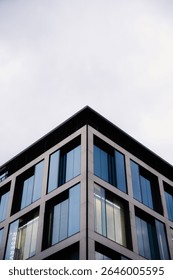 Angular Corner of Modern Office Building.