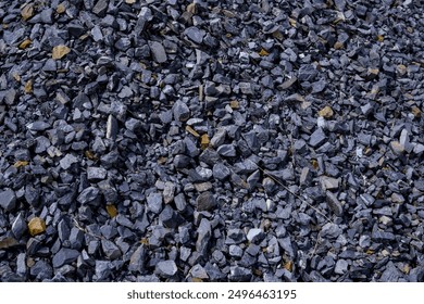 angular rock - track ballast - material forming the trackbed for railroad ties (sleepers)