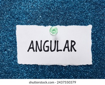 Angular writting on blue background.