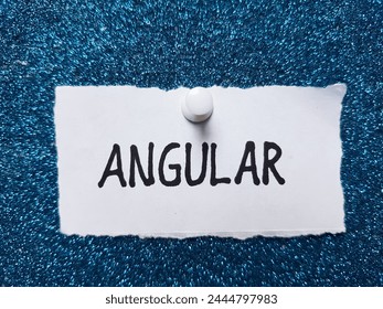 Angular writting on blue background.