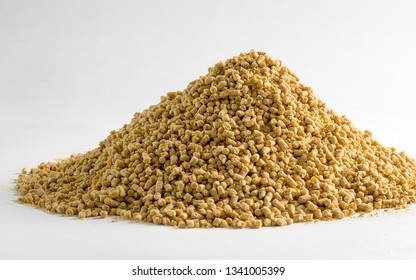 Animal Feed For Chicken And Pig Closeup With White Background. Photo For Feeding Business And Pet