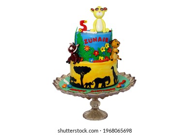 Animal Jungle Theme Birthday Cake For Boys