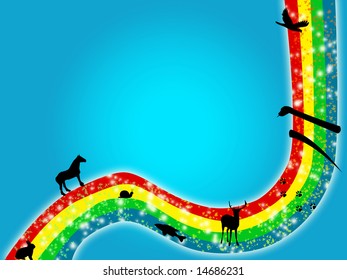 Animal Rainbow background - Powered by Shutterstock