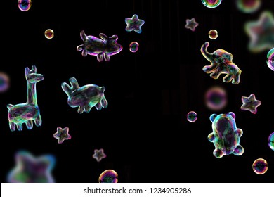 Animal Shape Funny Bubbles Overlay Transparent in black cute cartoon colorful  round elegant pattern template design idea party theme bubble children kid playful joyful bokeh - Powered by Shutterstock