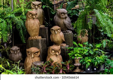 Animal Statues in garden (Owl)