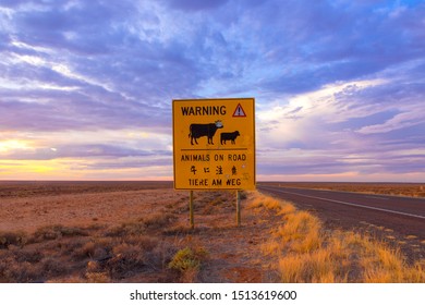 Animal Warning Road Sign - Outback Australia