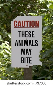 Animals May Bite Sign