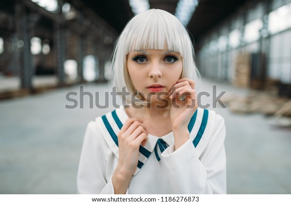 anime girl blonde woman makeup stock photo edit now 1186276873