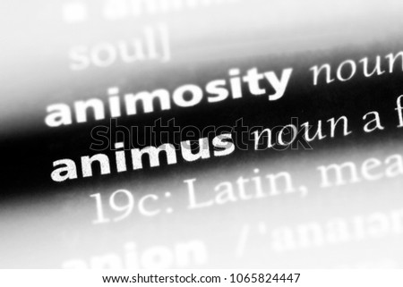 animus word in a dictionary. animus concept.