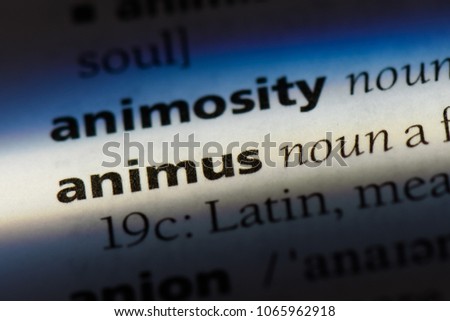 animus word in a dictionary. animus concept.