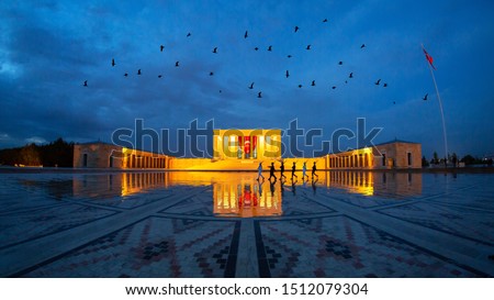 Anitkabir - Mausoleum of Ataturk, Ankara Turkey flag