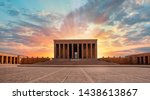 Anitkabir, Mausoleum of Ataturk with dramatic sunset sky - Ankara, Turkey