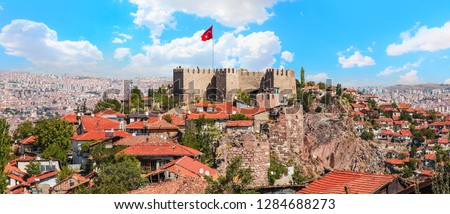 Ankara is capital city of Turkey - View of Ankara castle and interior of the castle