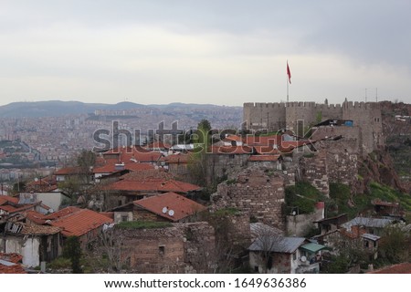 Ankara Castle in Turkey (Aprel 2019) (Ankara Kalesi)  Stok fotoğraf © 