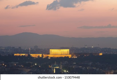 Ankara Cityscape With Mausoleum Of Mustafa Kemal Ataturk, Ankara, Turkey.