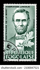 Ankara, Turkey - 01,03,2022: A Togo Postage Stamp Shows Portrait Of Abraham Lincoln (1809-1865) 16th President Of The United States. Circa 1965