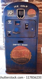 ANKARA, TURKEY- 02 SEPTEMBER 2018: Old Pepsi Coke Vending Machine  Rahmi M. Koc Museum, Ankara