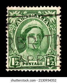 Ankara, Turkey - 03,01,2022: An Australia Postage Stamp Shows The Queen Elizabeth The Queen Mother, Circa 1942