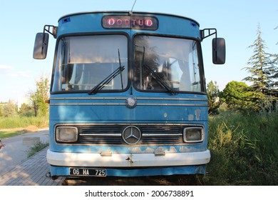 Ankara Turkey 11.07.2021 Old Bus Of Middle East Technical University